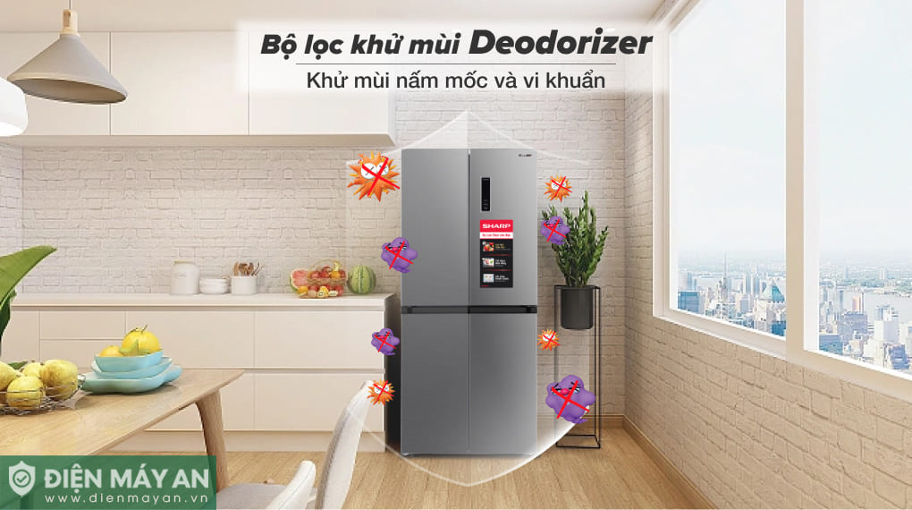 Tủ lạnh Sharp Inverter 362 lít Multi Door SJ-FX420V-SL